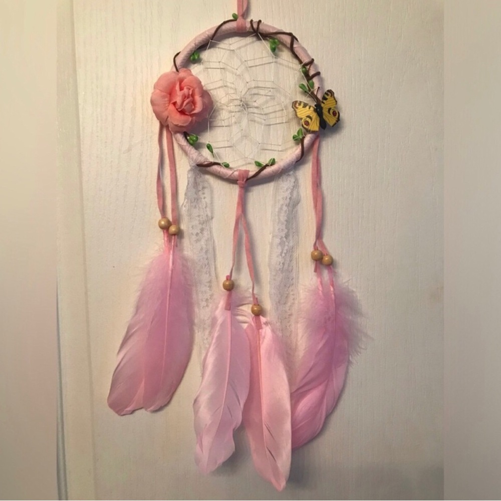 Pink Dreamcatcher Wall Hanging